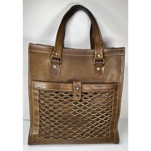 Bonnie Cashin for Meyers Vintage Brown Lattice Leather Hand Carry Tote - Rare